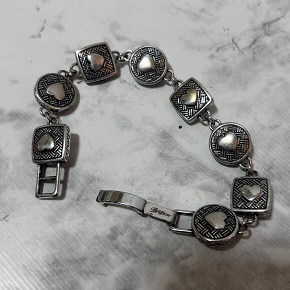 Brighton Heiress Crystal Link Bracelet 2-Tone Swarovski Crystal Reversible Heart - Picture 5 of 6